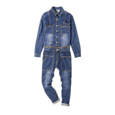 Abnehmbarer Jeans-Overall mit Pattentasche